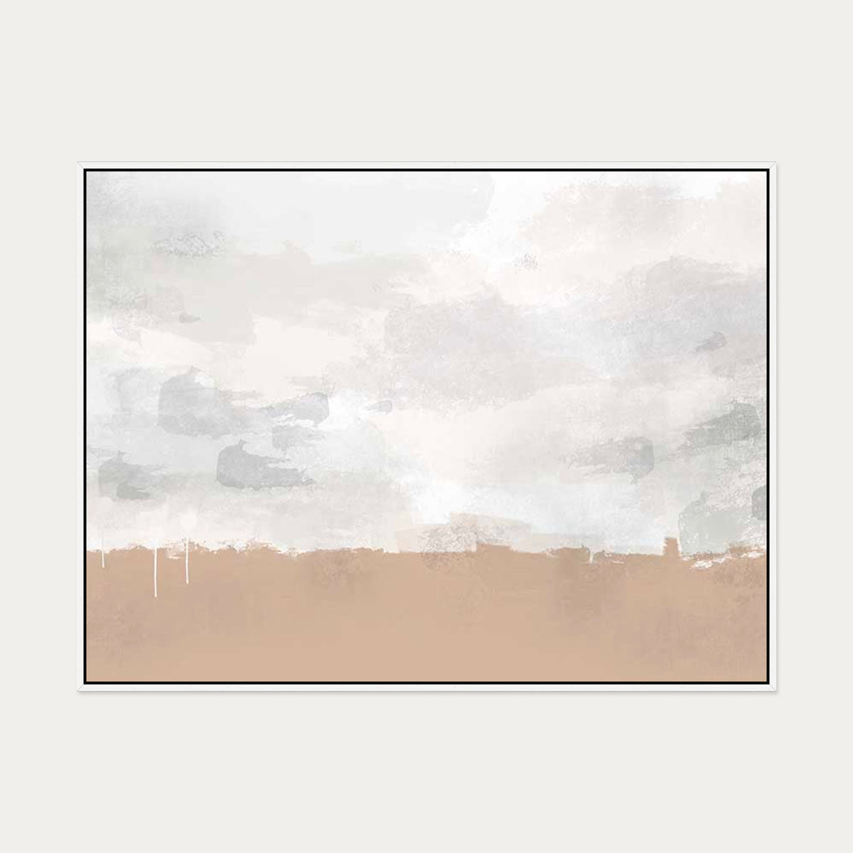 Peach Sands Canvas Art — 90 x 120 cm — White Frame