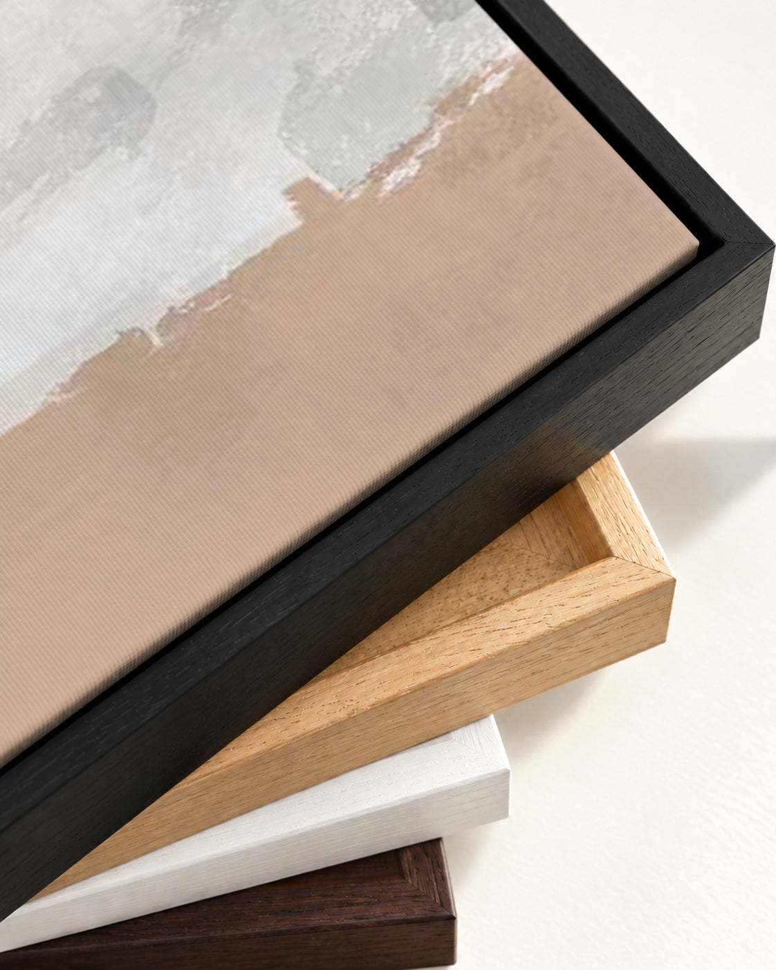 Peach Sands Canvas Art — framed canvas corner and wrapped canvas detail