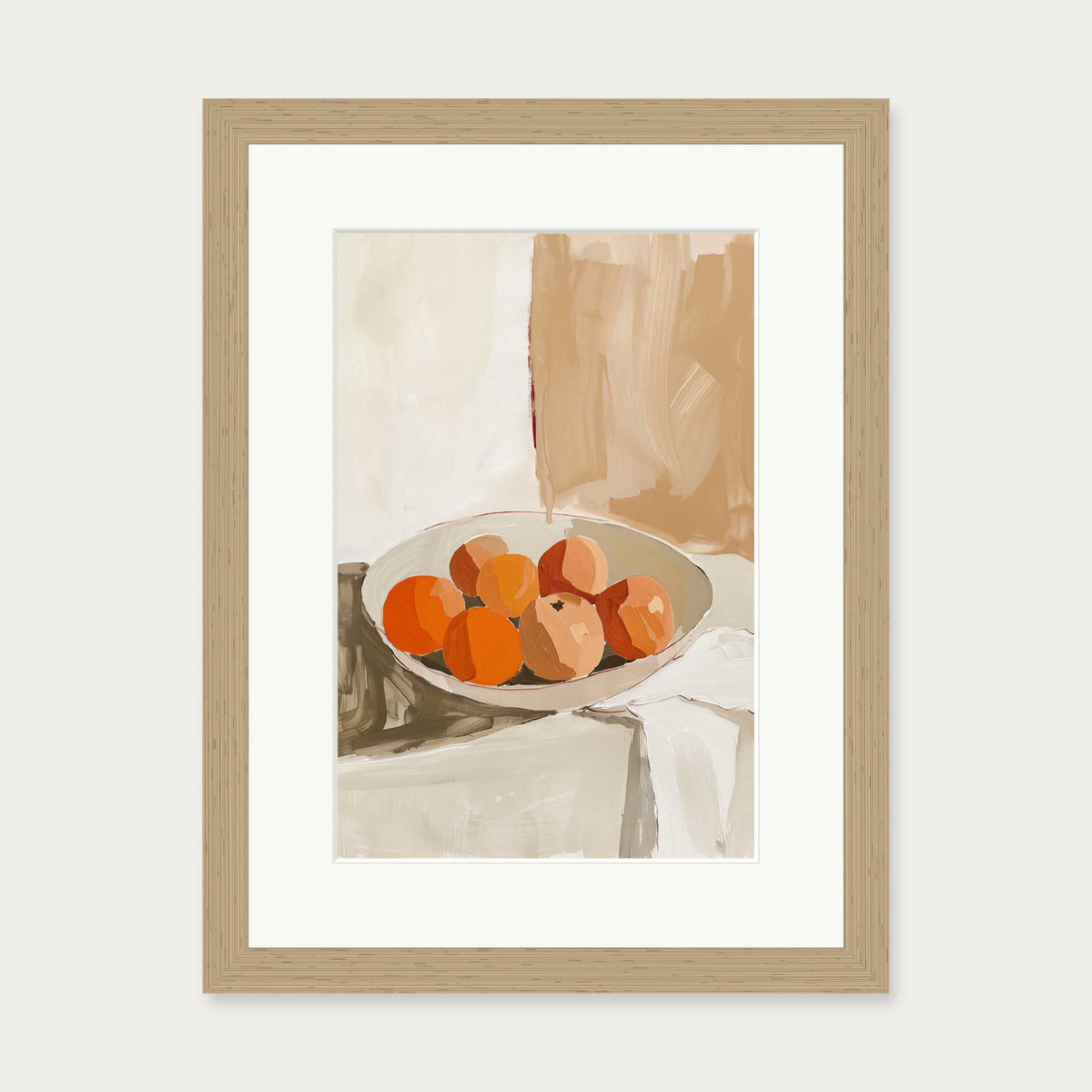 Peach Wall Art Print — 30 x 40 cm — Oak Frame