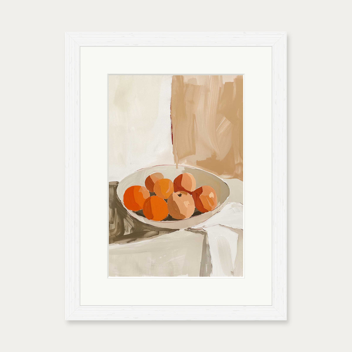 Peach Wall Art Print — 30 x 40 cm — White Frame