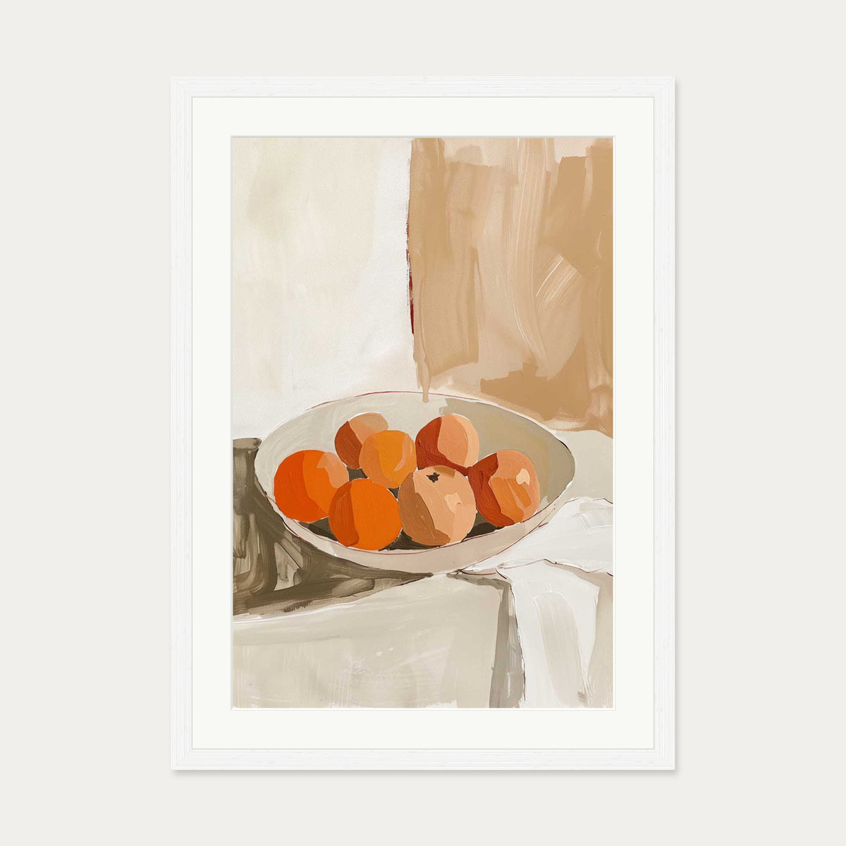 Peach Wall Art Print — 50 x 70 cm — White Frame