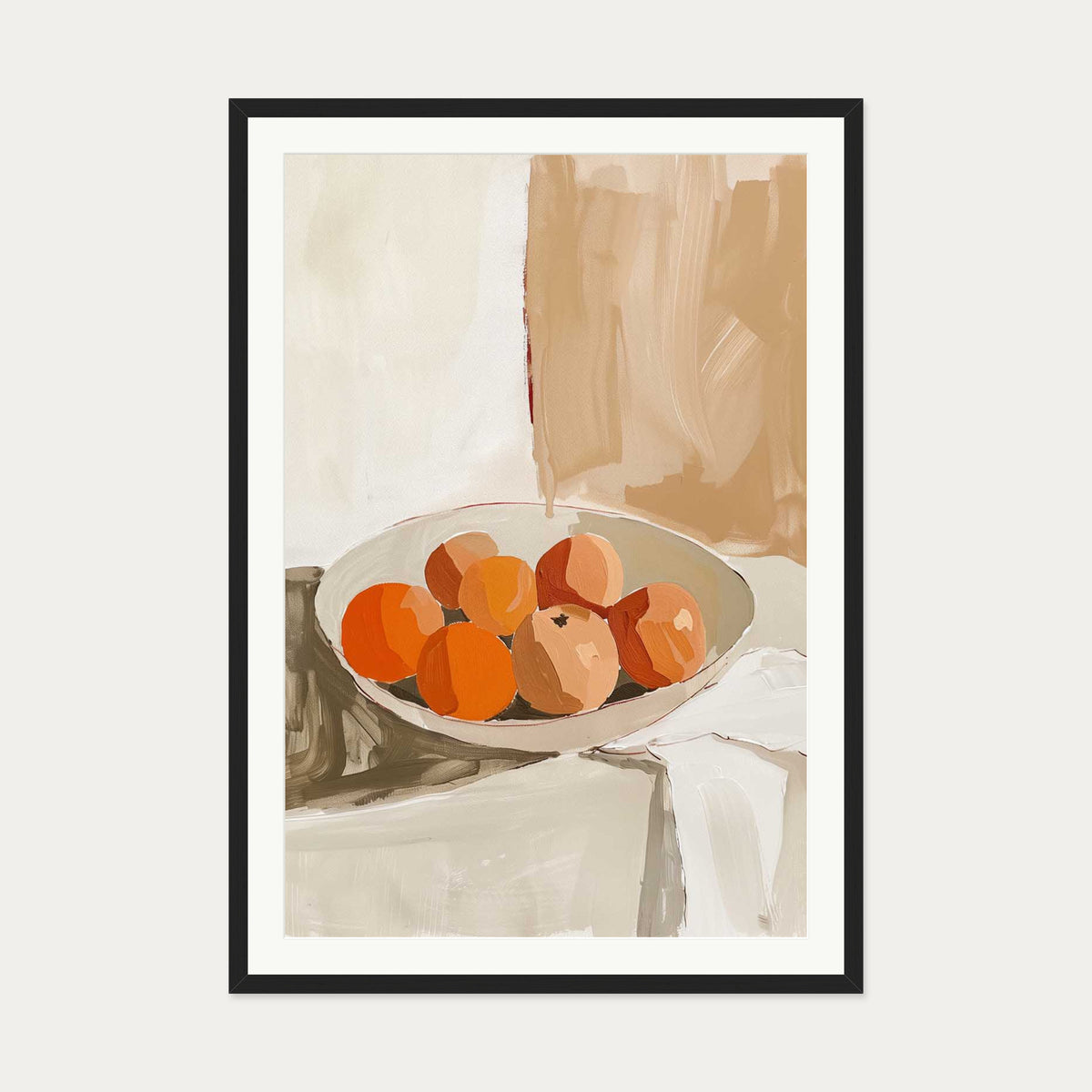 Peach Wall Art Print — 70 x 100 cm — Black Frame