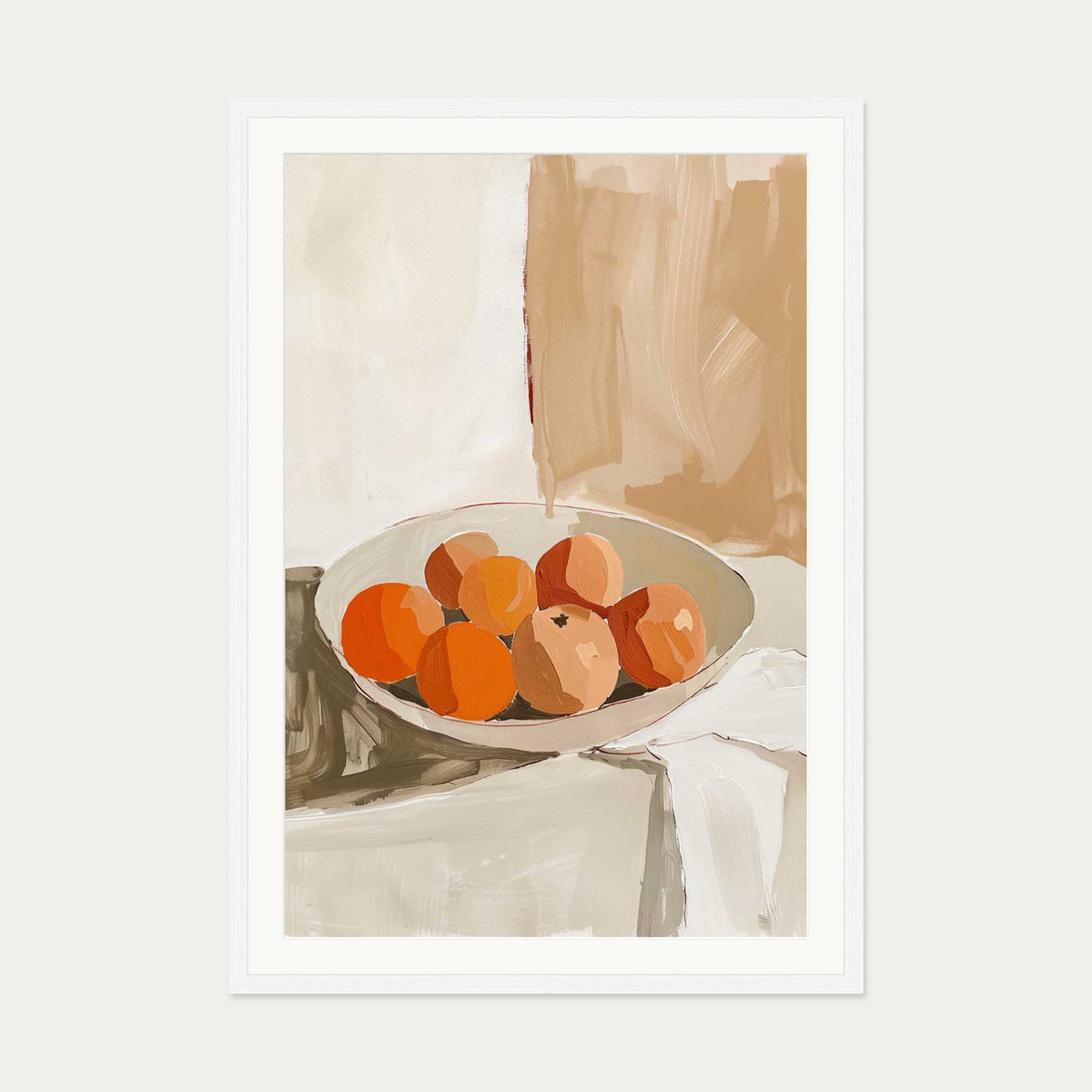 Peach Wall Art Print — 70 x 100 cm — White Frame
