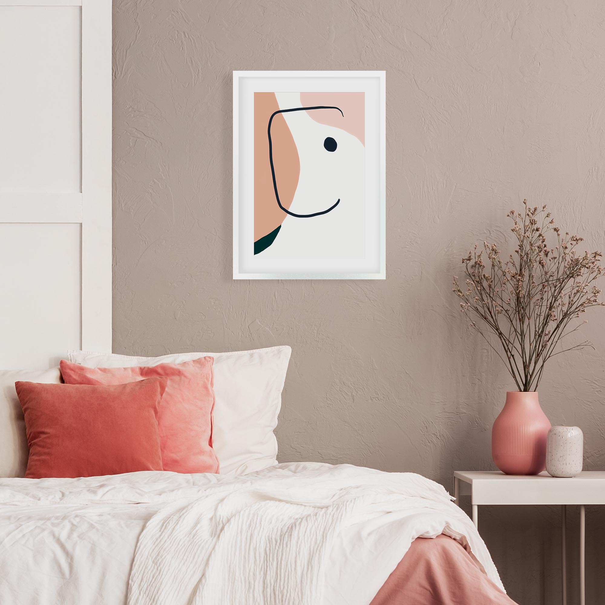 Peach Abstract Blooms 2 Framed Art