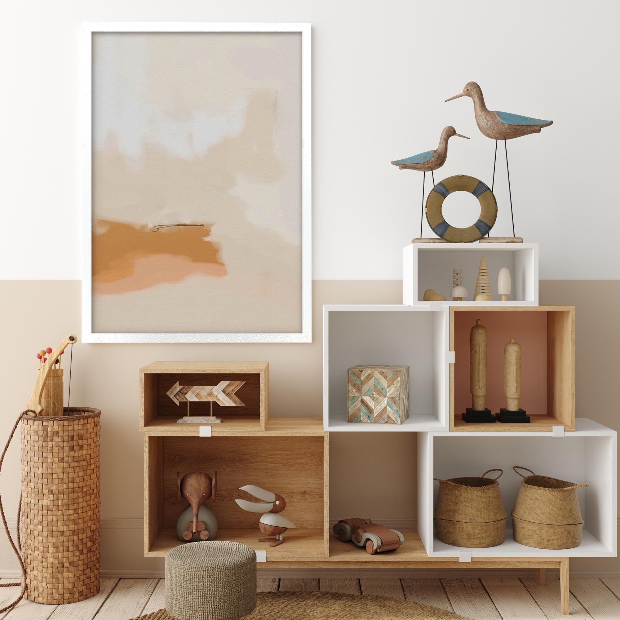 Peach Haze Framed Art