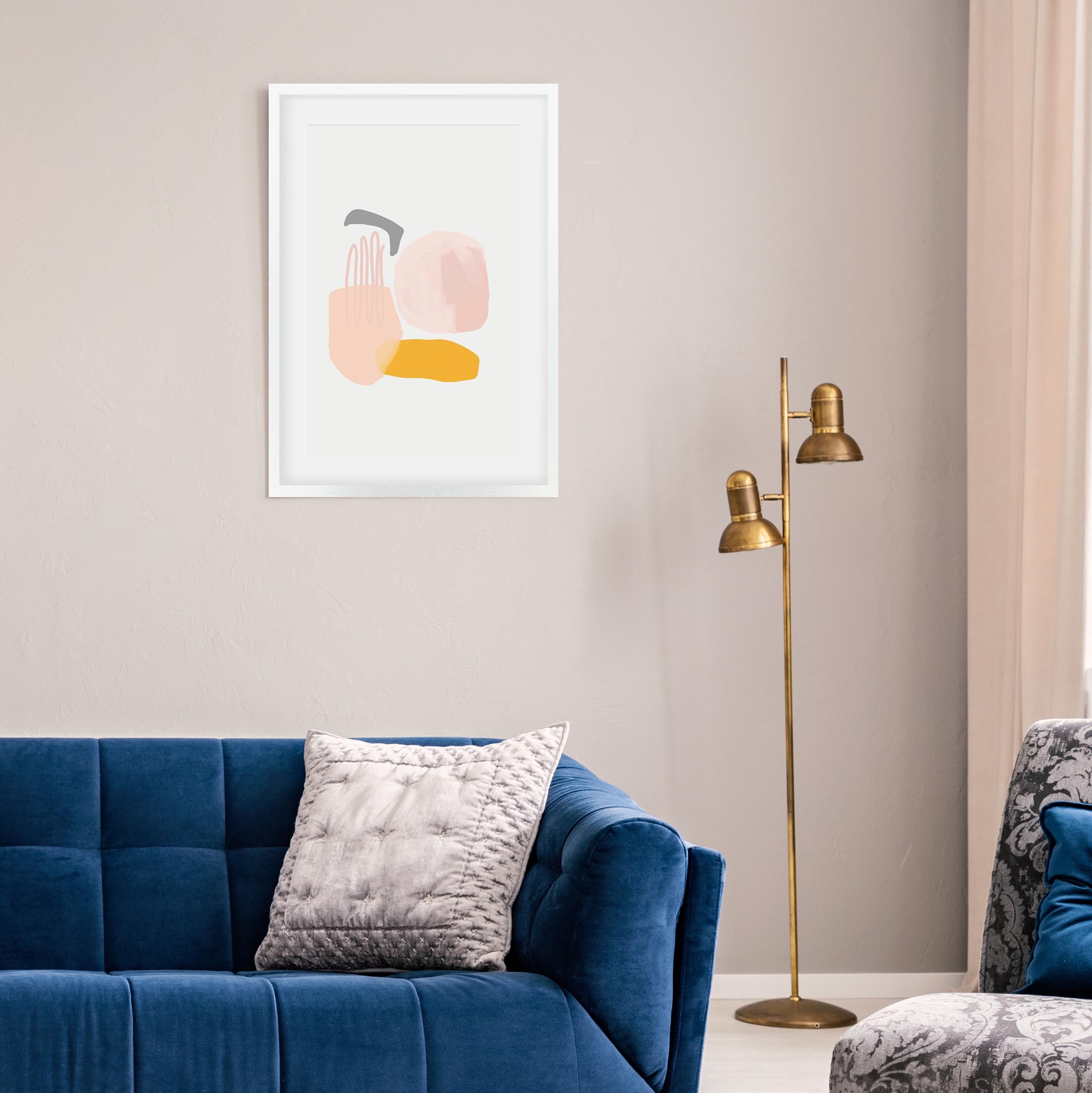 Abstract Pastel Shapes Framed Art