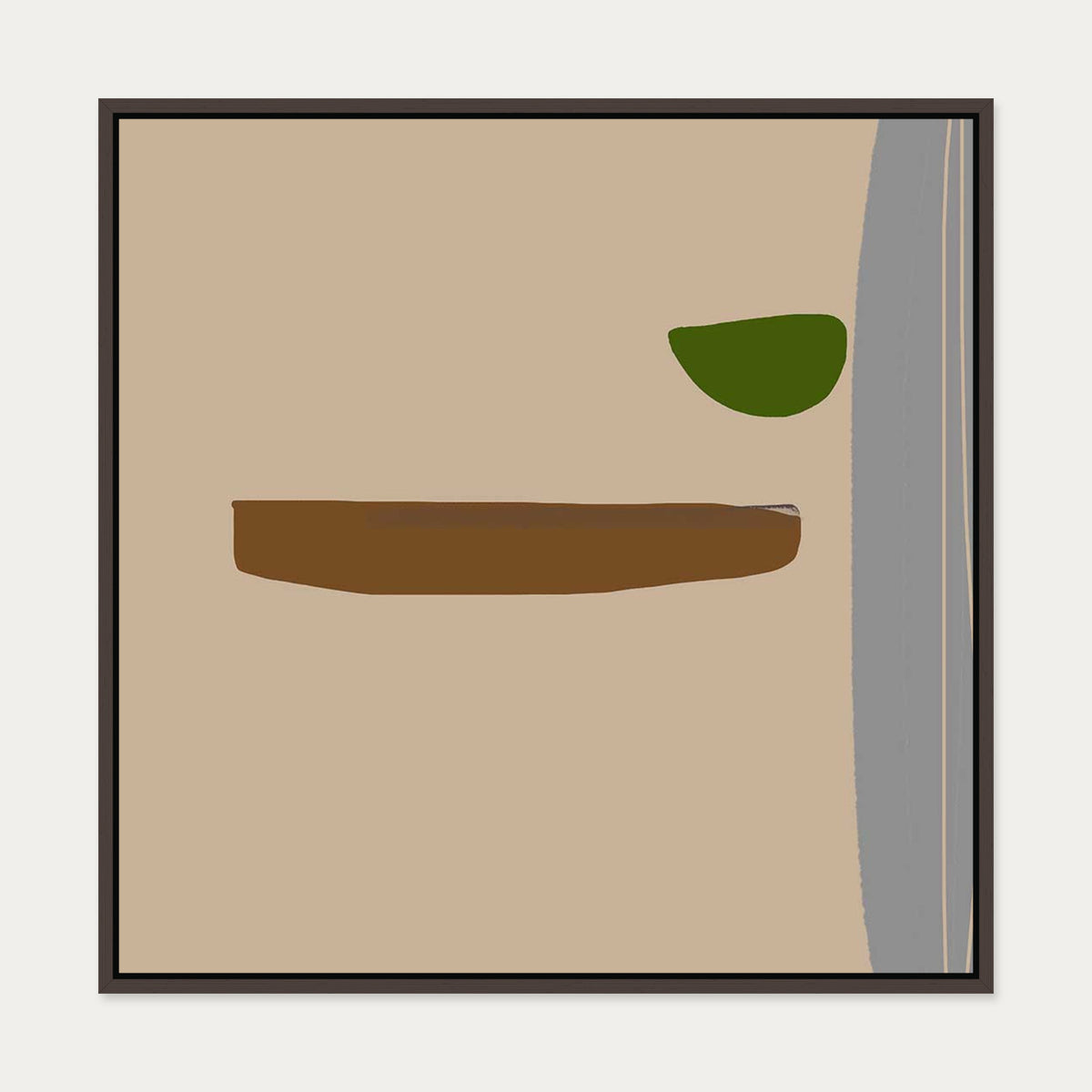Perfect Form Canvas Art — 70 x 70 cm — Brown Frame