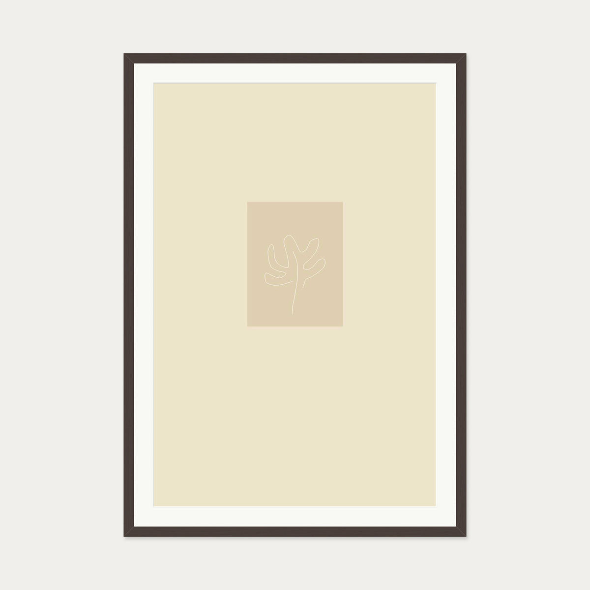 Picasso Drawings II Art Print — 70 x 100 cm — Brown Frame