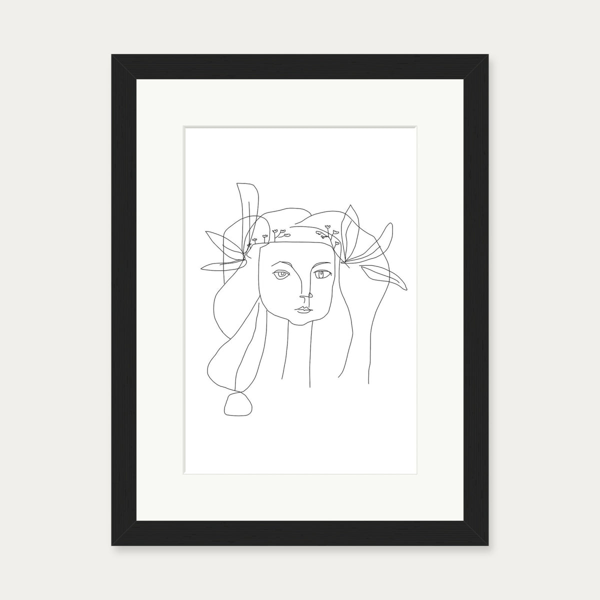 Picasso Female Face Art Print — 30 x 40 cm — Black Frame