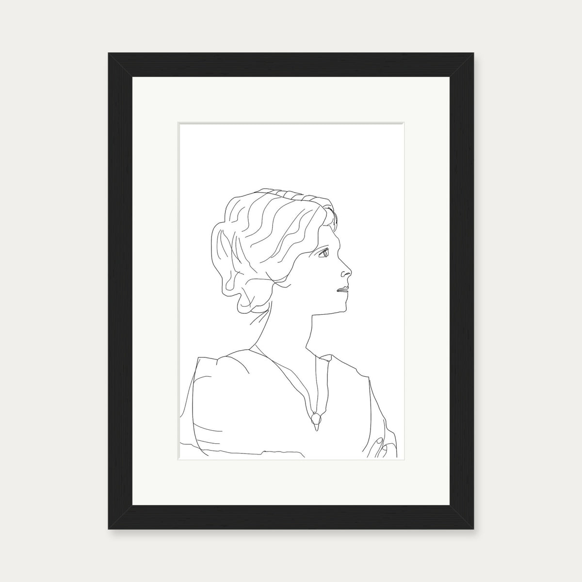 Picasso Female Portrait Art Print — 30 x 40 cm — Black Frame