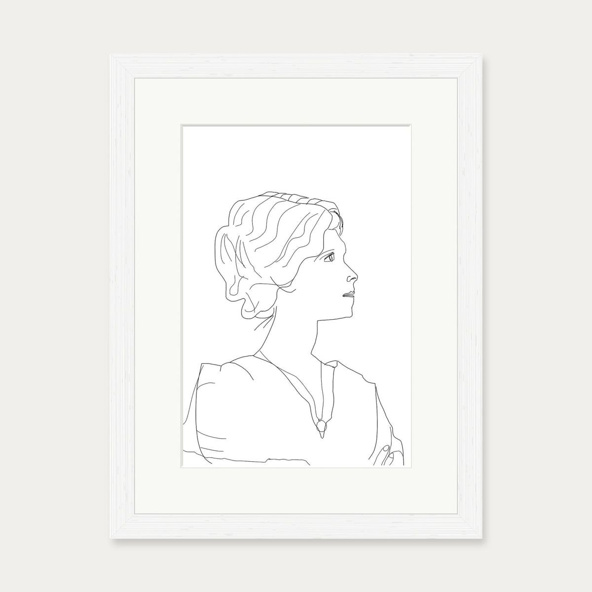 Picasso Female Portrait Art Print — 30 x 40 cm — White Frame