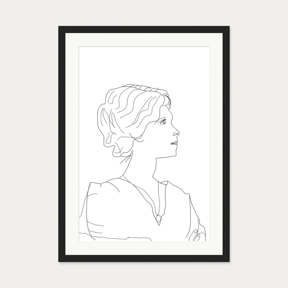 Picasso Female Portrait Art Print — 50 x 70 cm — Black Frame