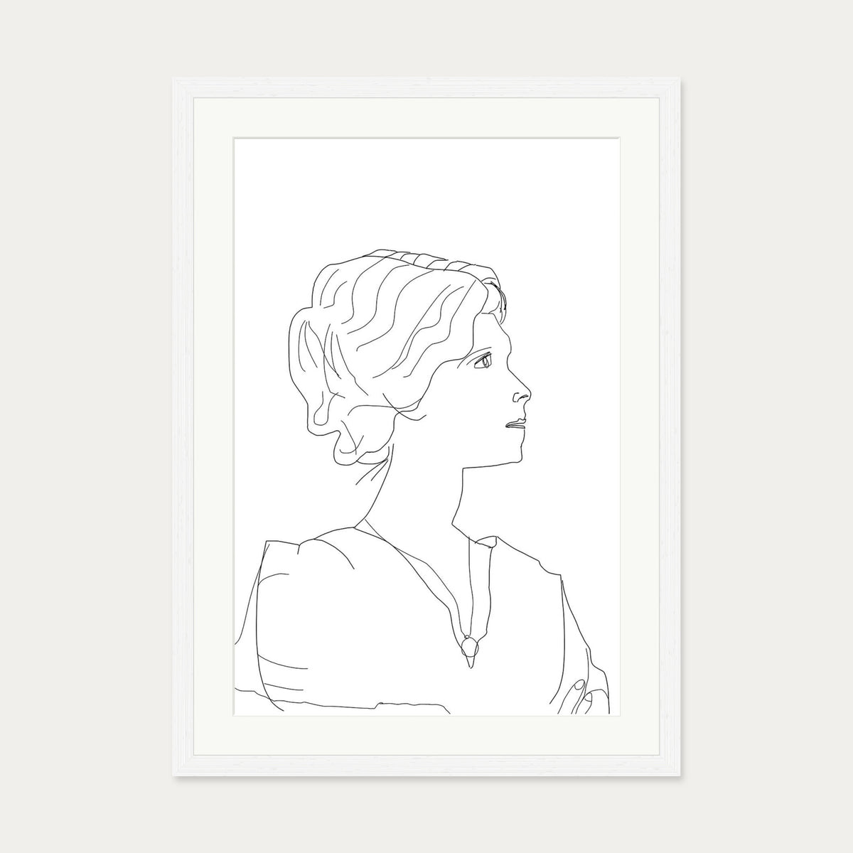 Picasso Female Portrait Art Print — 50 x 70 cm — White Frame