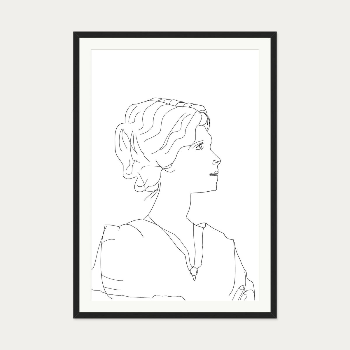 Picasso Female Portrait Art Print — 70 x 100 cm — Black Frame
