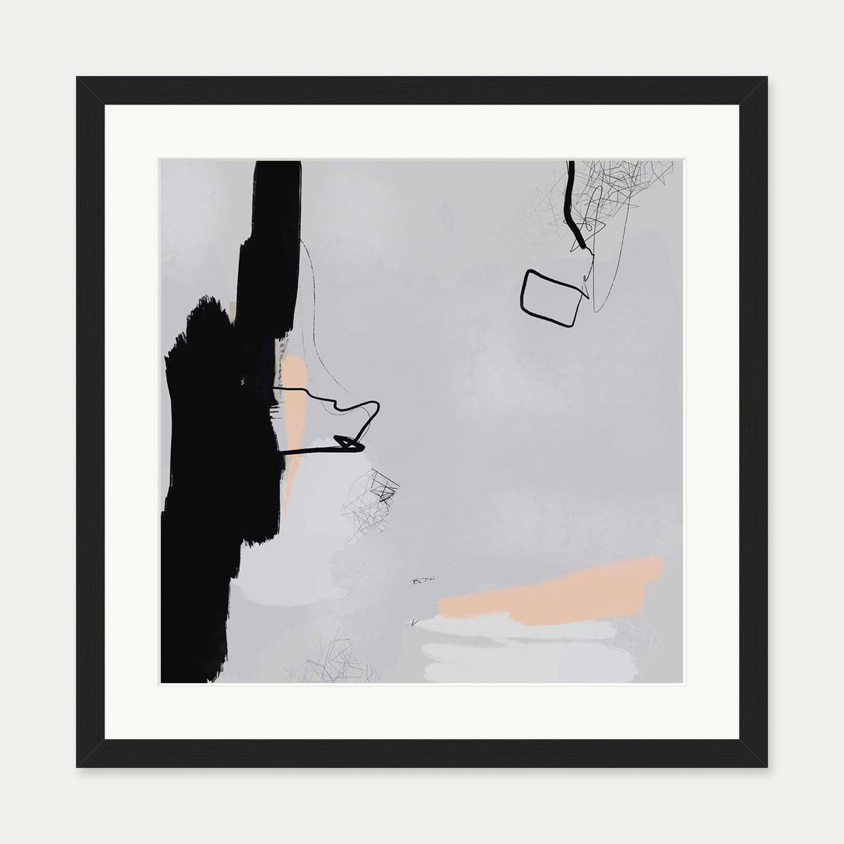 Pillow Talk Art Print — 50 x 50 cm — Black Frame