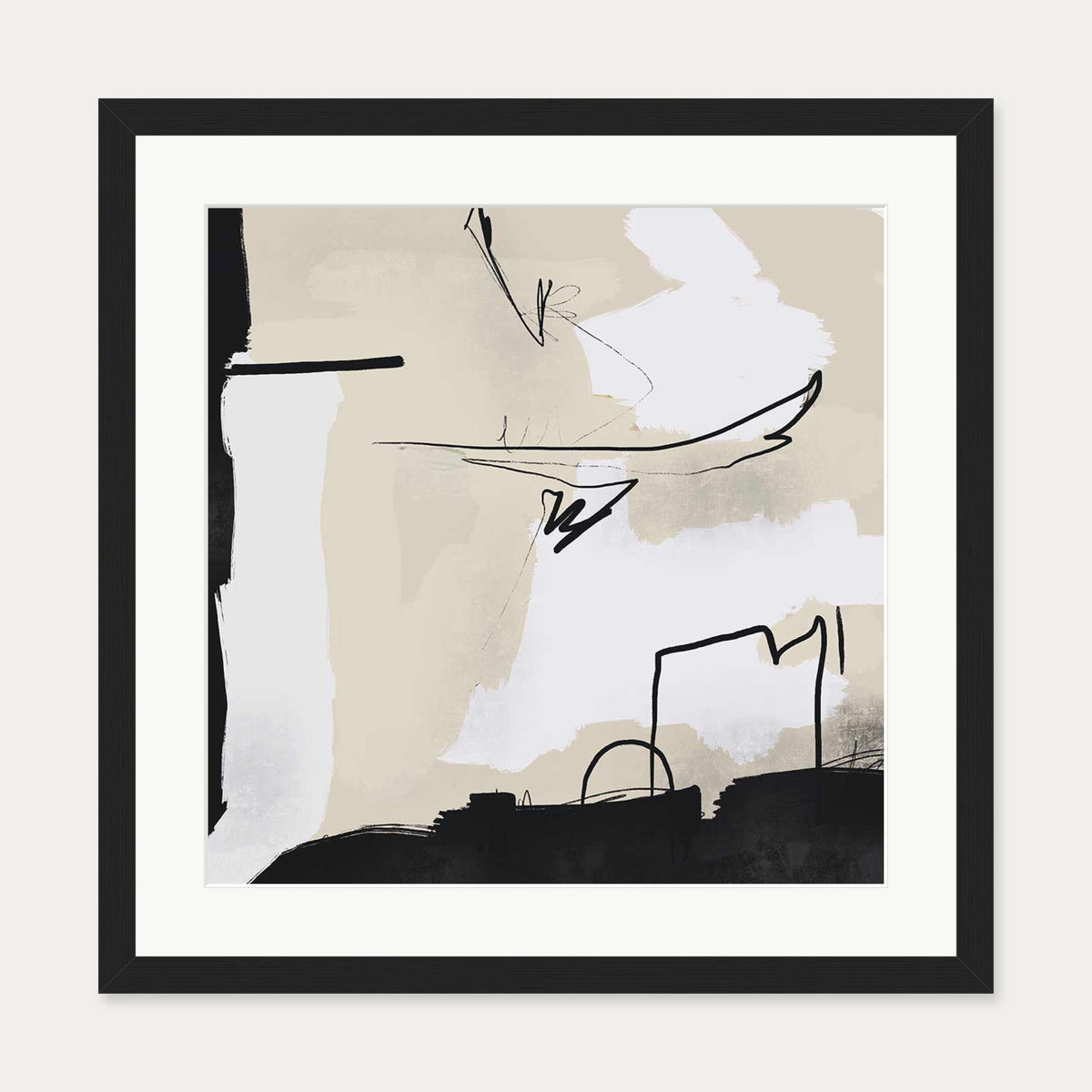 Pillow Talk II Art Print — 50 x 50 cm — Black Frame