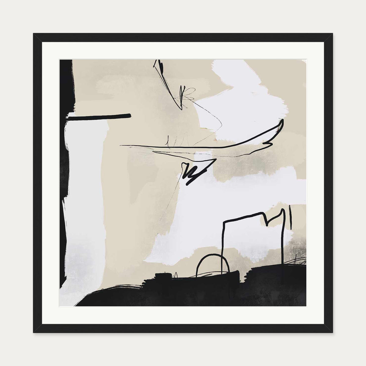 Pillow Talk II Art Print — 70 x 70 cm — Black Frame