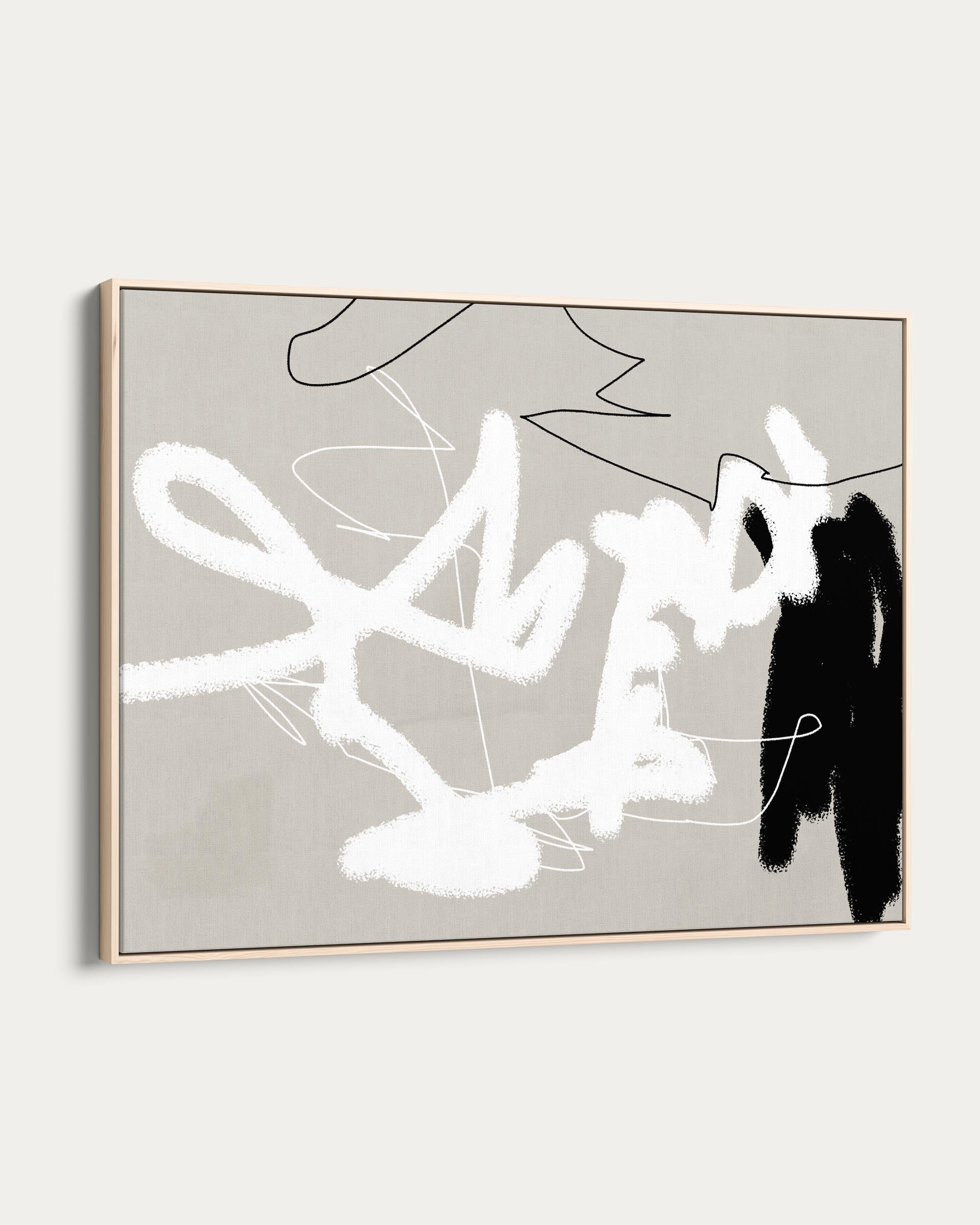 Abstract Lines On Beige Canvas Art