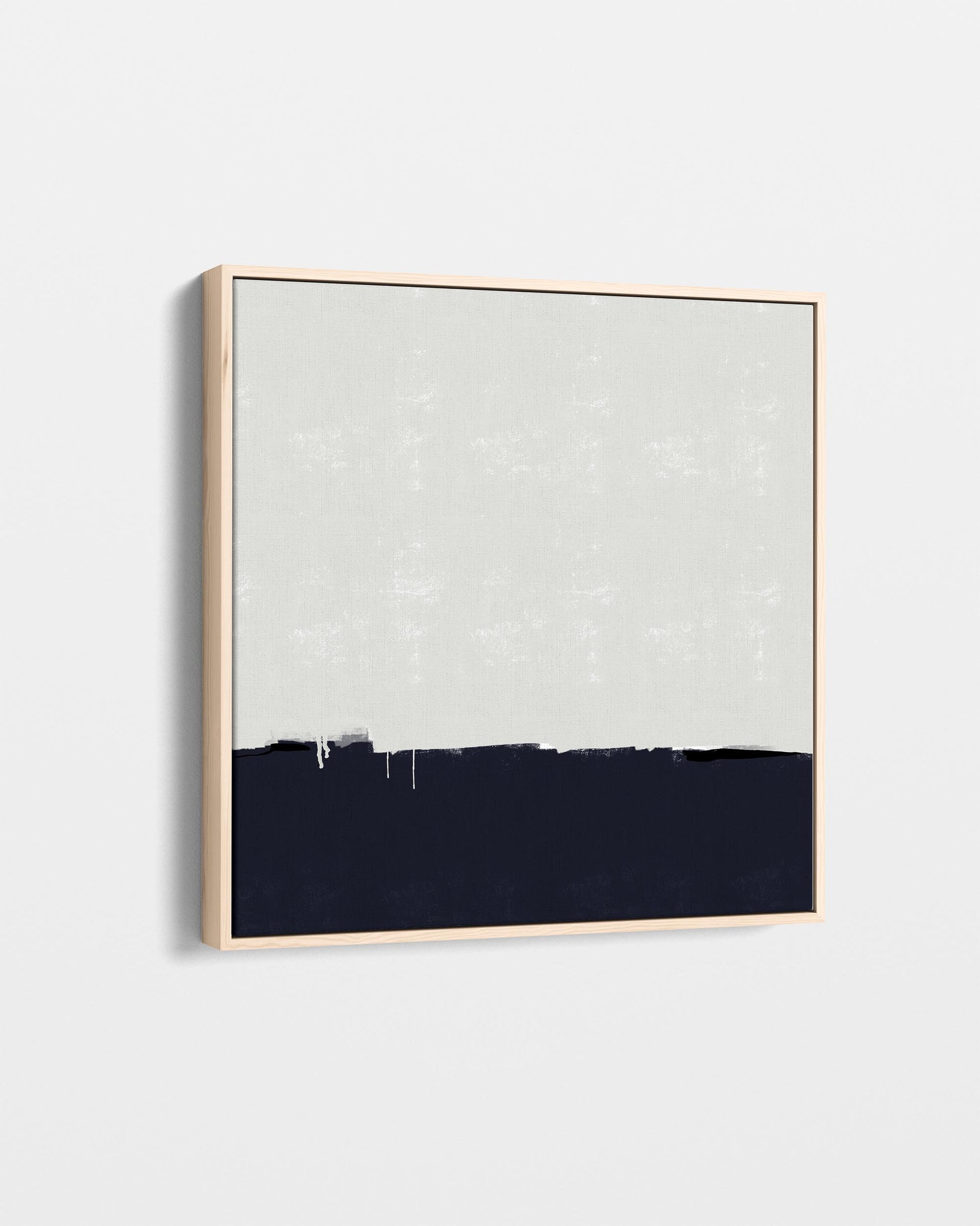 Abstract art piece with a black and white color scheme on a light gray background