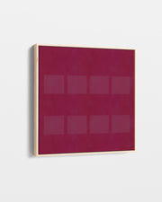 Square abstract art piece with a grid of colored squares on a white background
