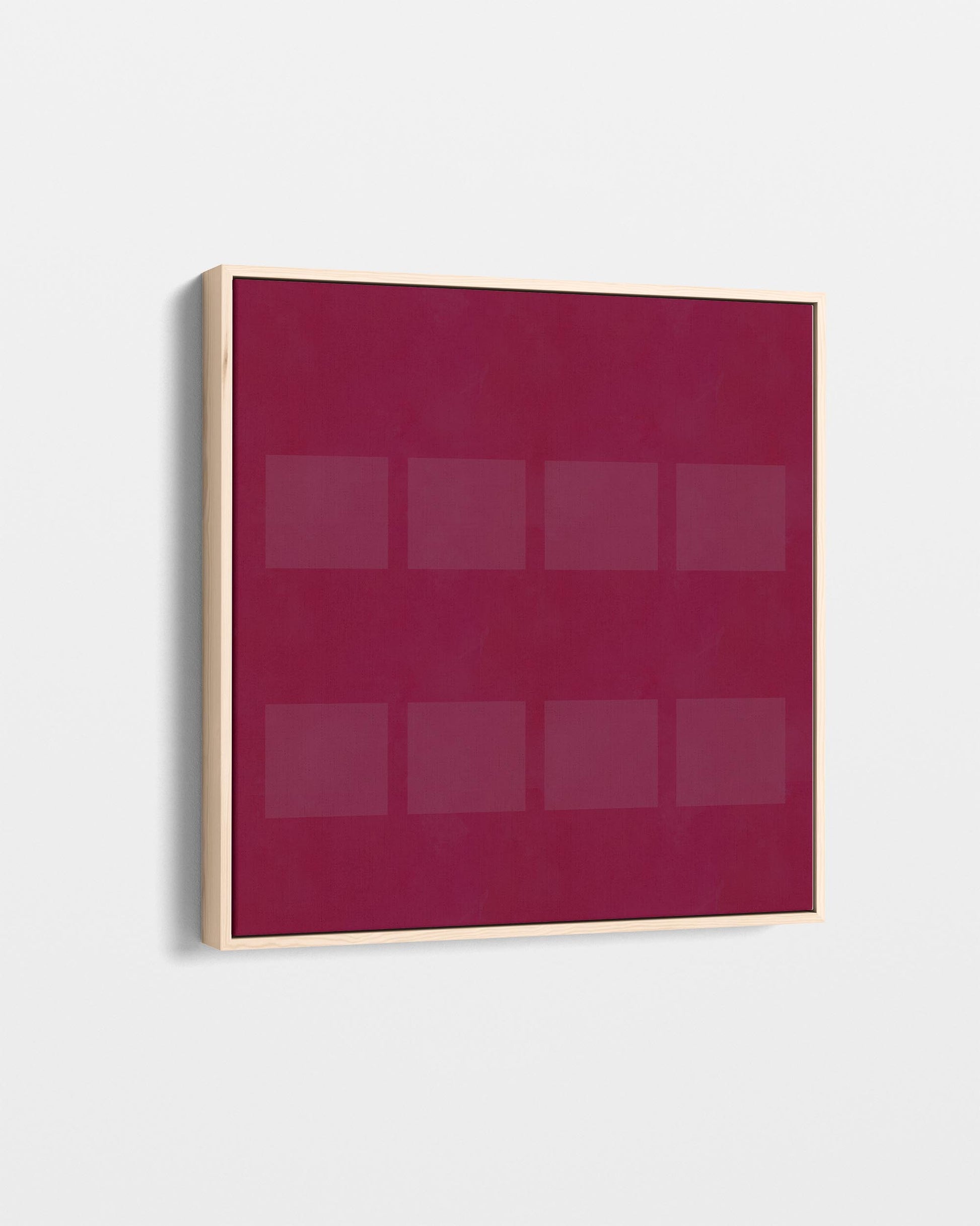 Square abstract art piece with a grid of colored squares on a white background
