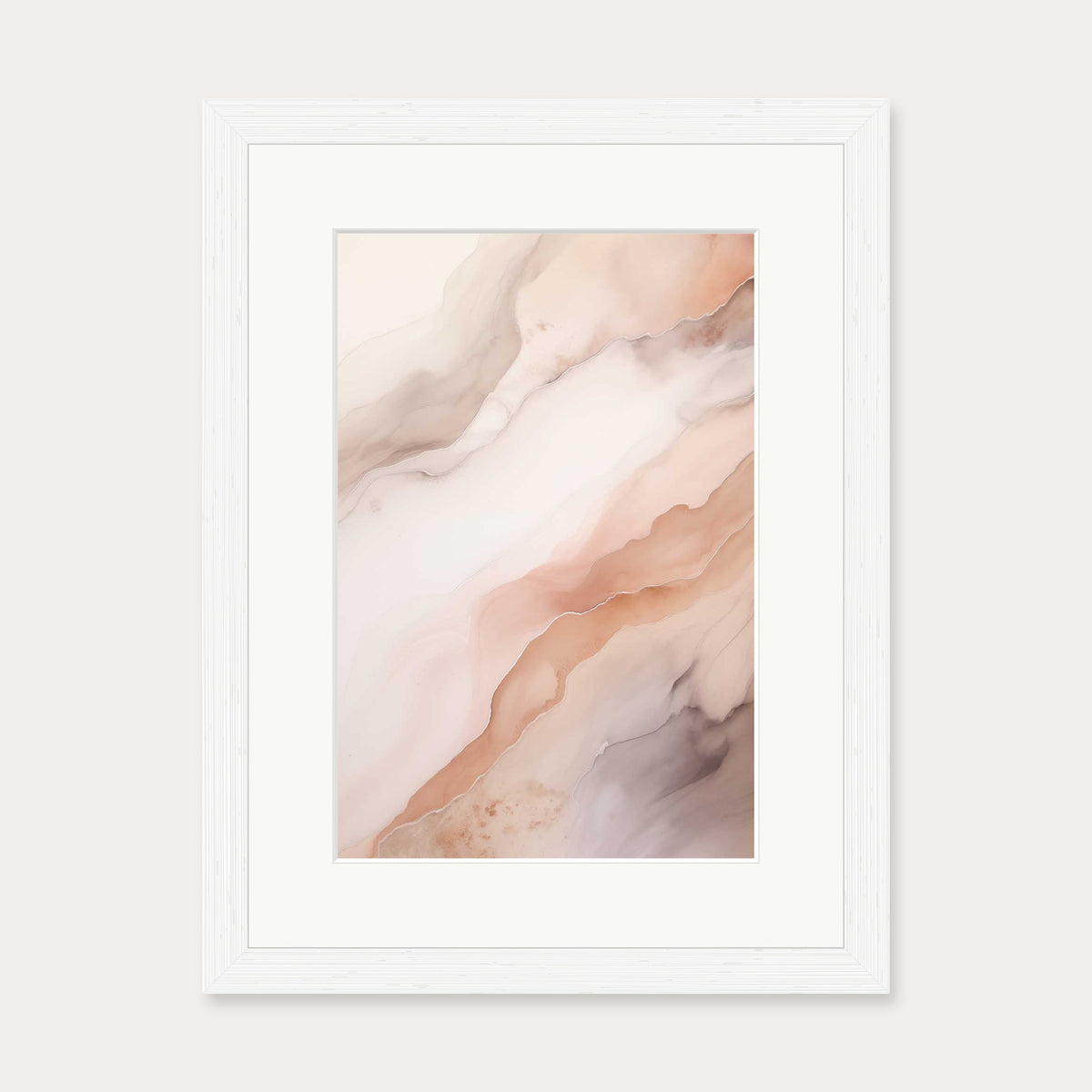 Pink Marble Art Print — 30 x 40 cm — White Frame
