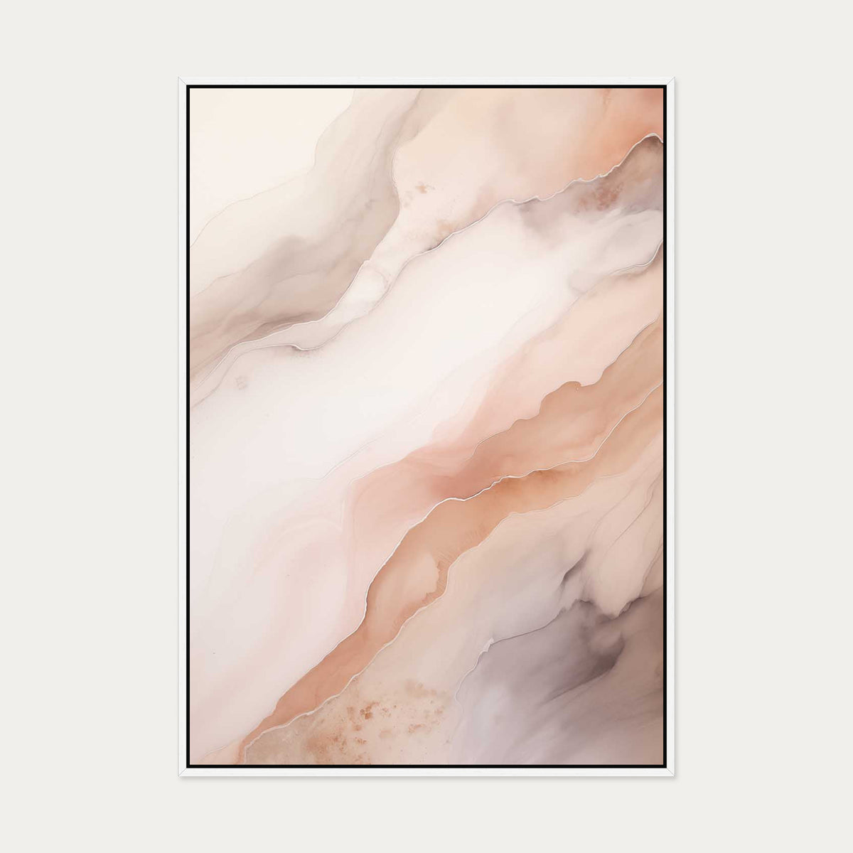 Pink Marble Canvas Art — 70 x 100 cm — White Frame
