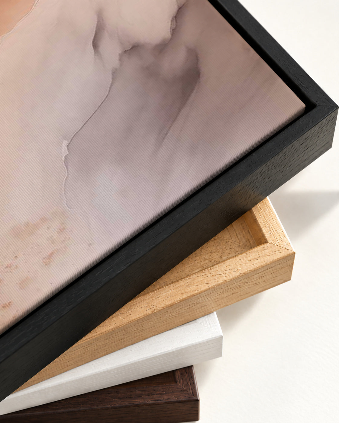 Pink Marble Canvas Art — framed canvas corner and wrapped canvas detail