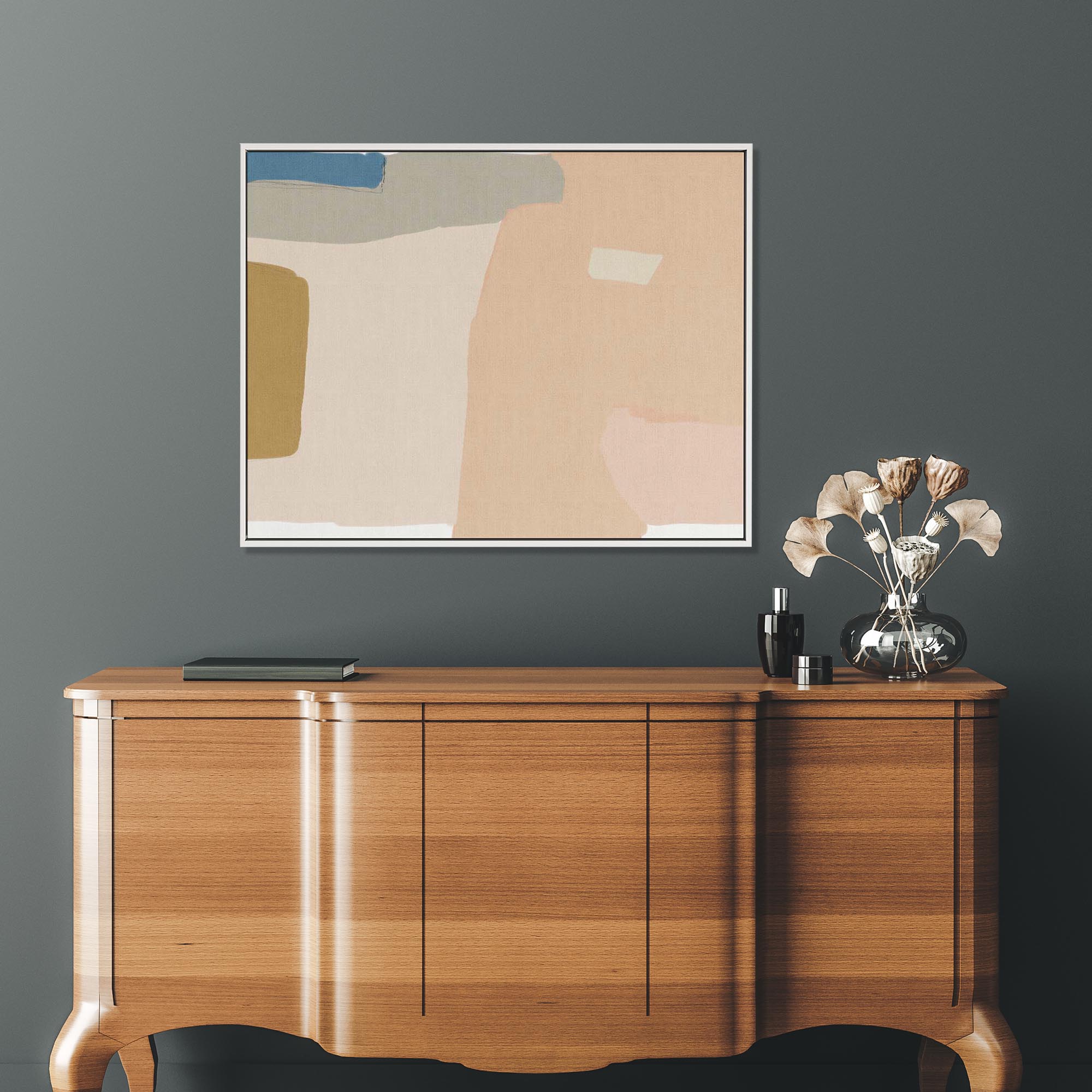 Minimal Abstract Shapes Canvas Print-Abstract House