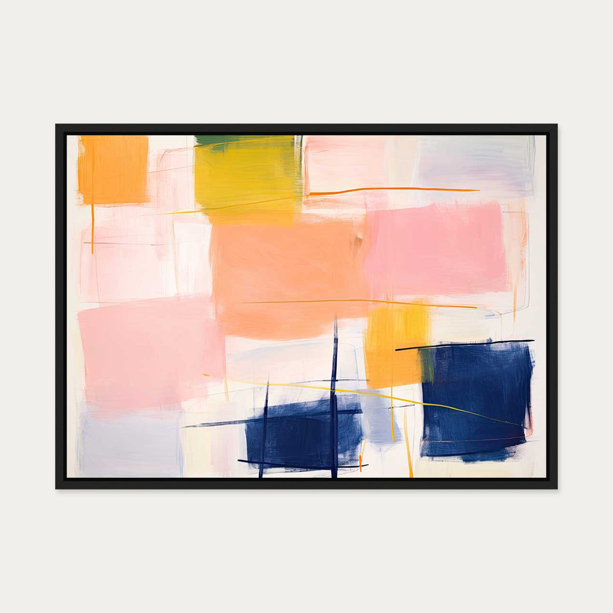 Playful Palette Canvas Art — 50 x 70 cm — Black Frame