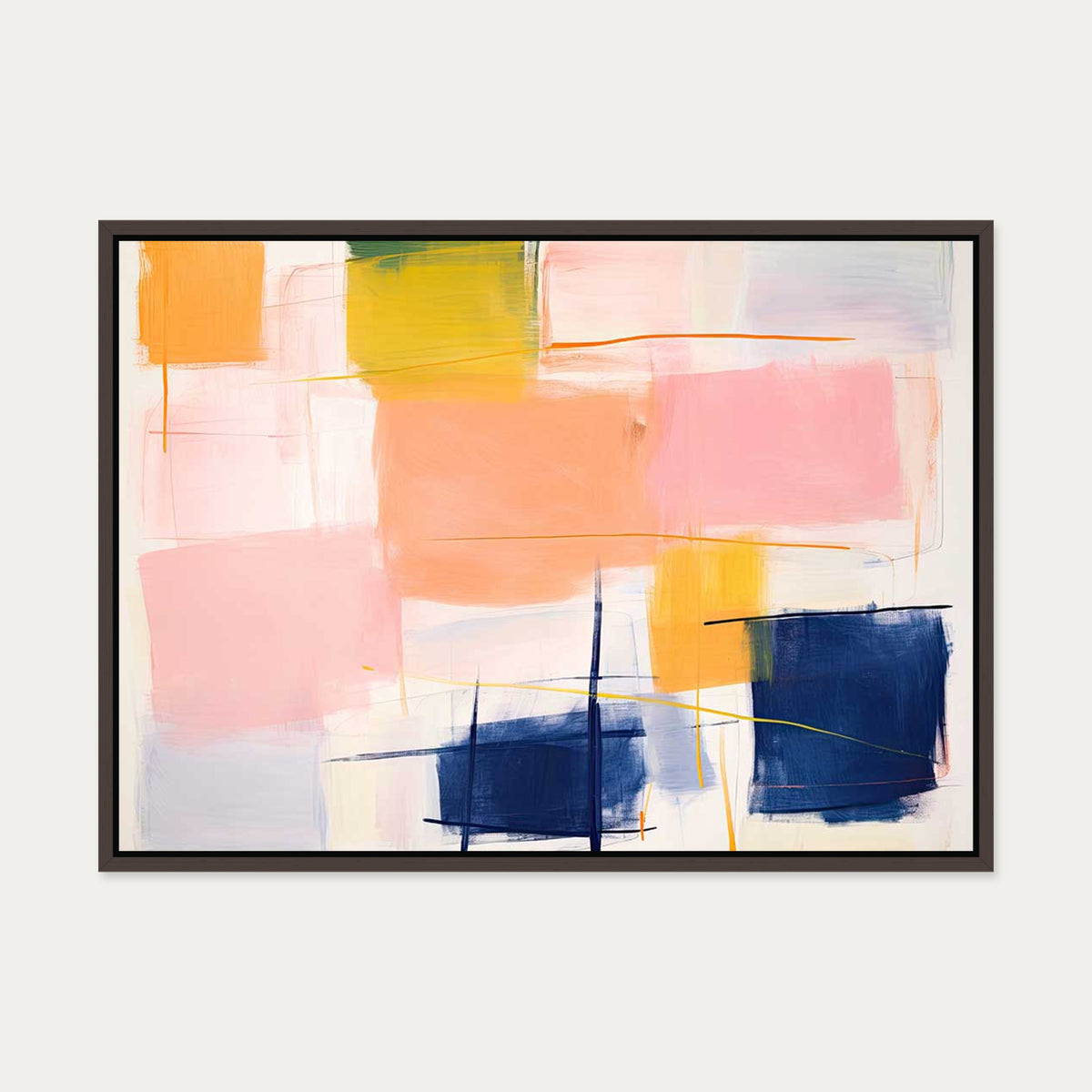 Playful Palette Canvas Art — 50 x 70 cm — Brown Frame