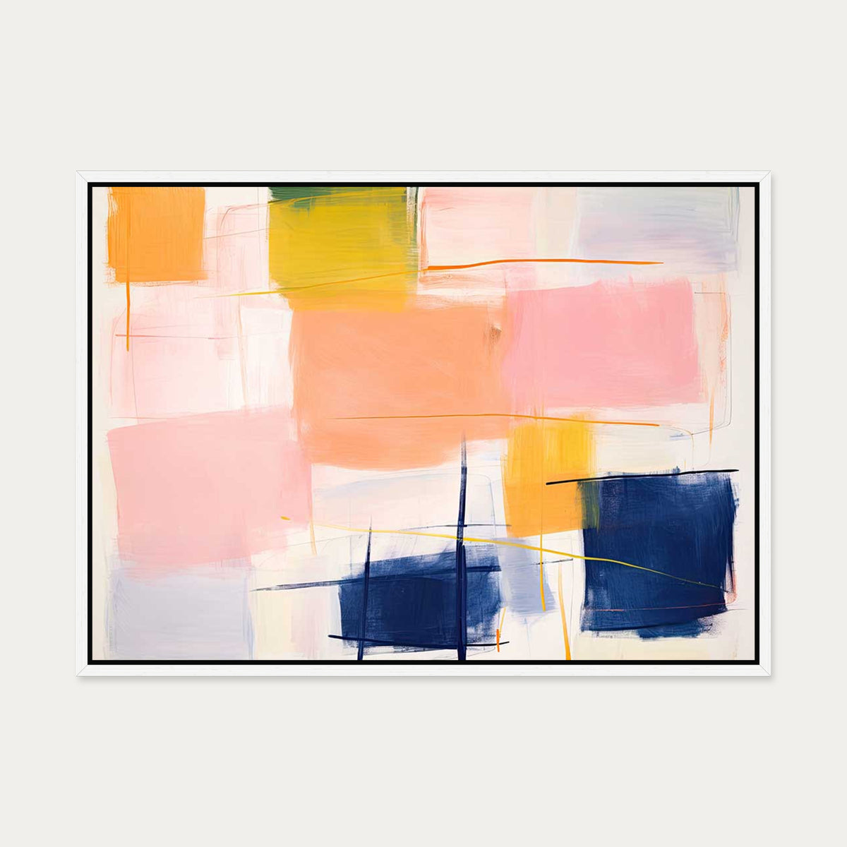 Playful Palette Canvas Art — 50 x 70 cm — White Frame