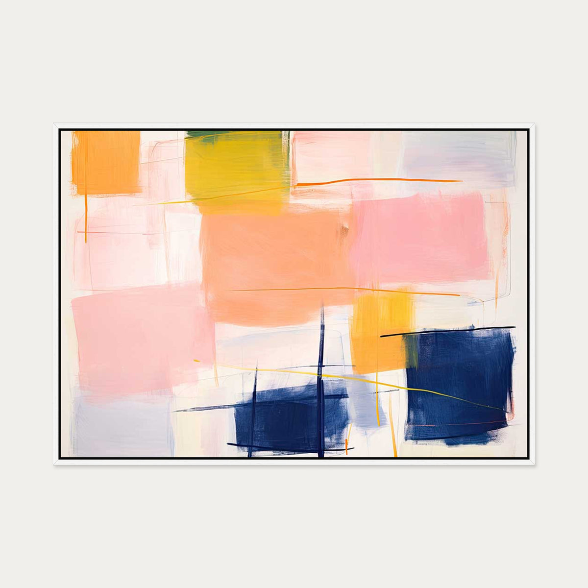 Playful Palette Canvas Art — 70 x 100 cm — White Frame