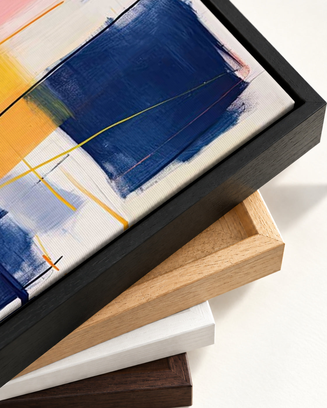 Playful Palette Canvas Art — framed canvas corner and wrapped canvas detail