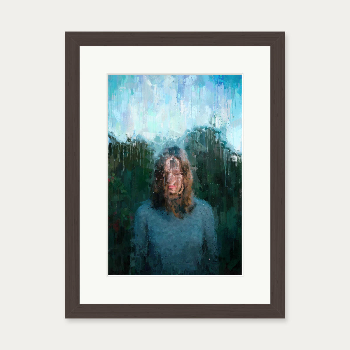 Portrait Of A Girl Art Print — 30 x 40 cm — Brown Frame