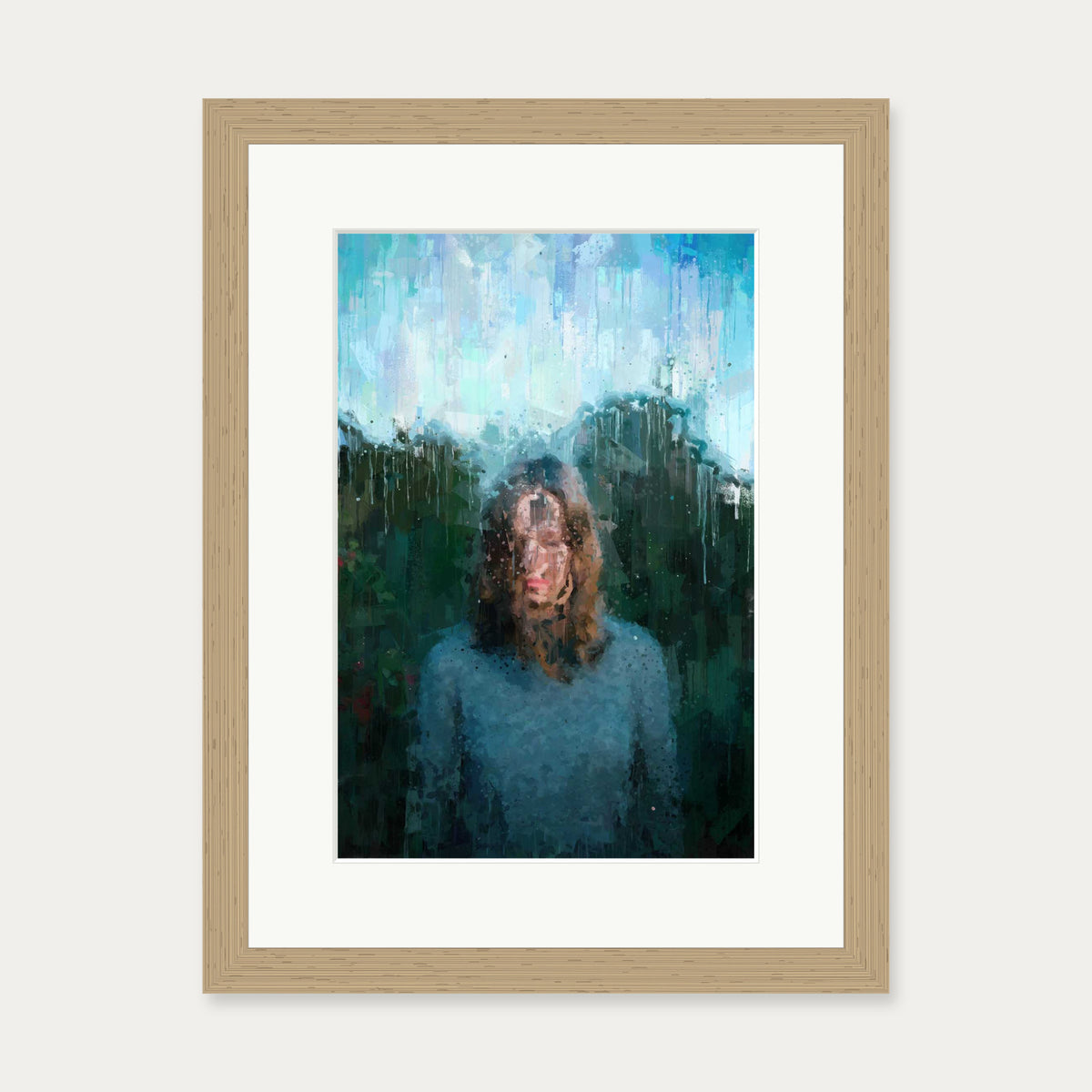 Portrait Of A Girl Art Print — 30 x 40 cm — Oak Frame