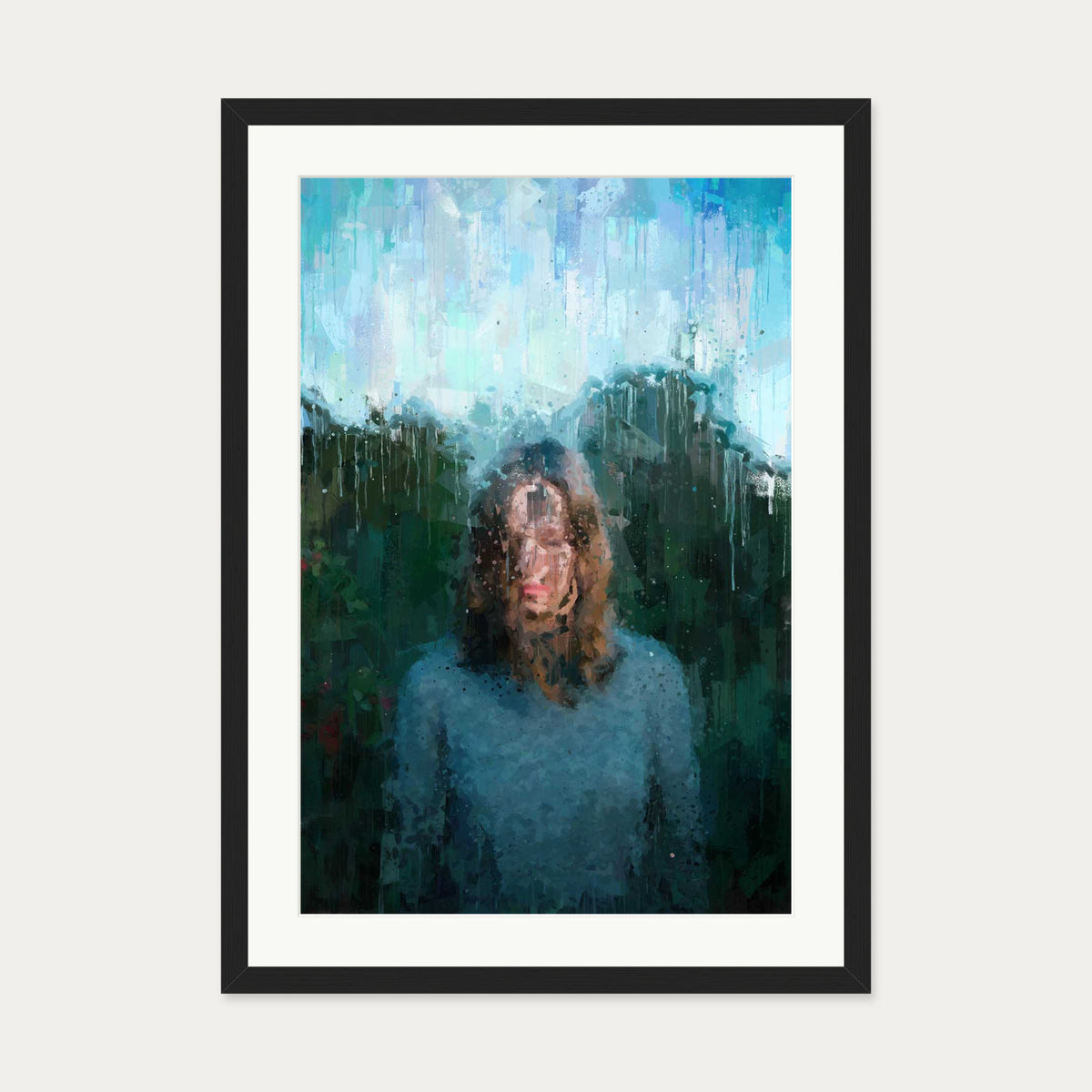 Portrait Of A Girl Art Print — 50 x 70 cm — Black Frame