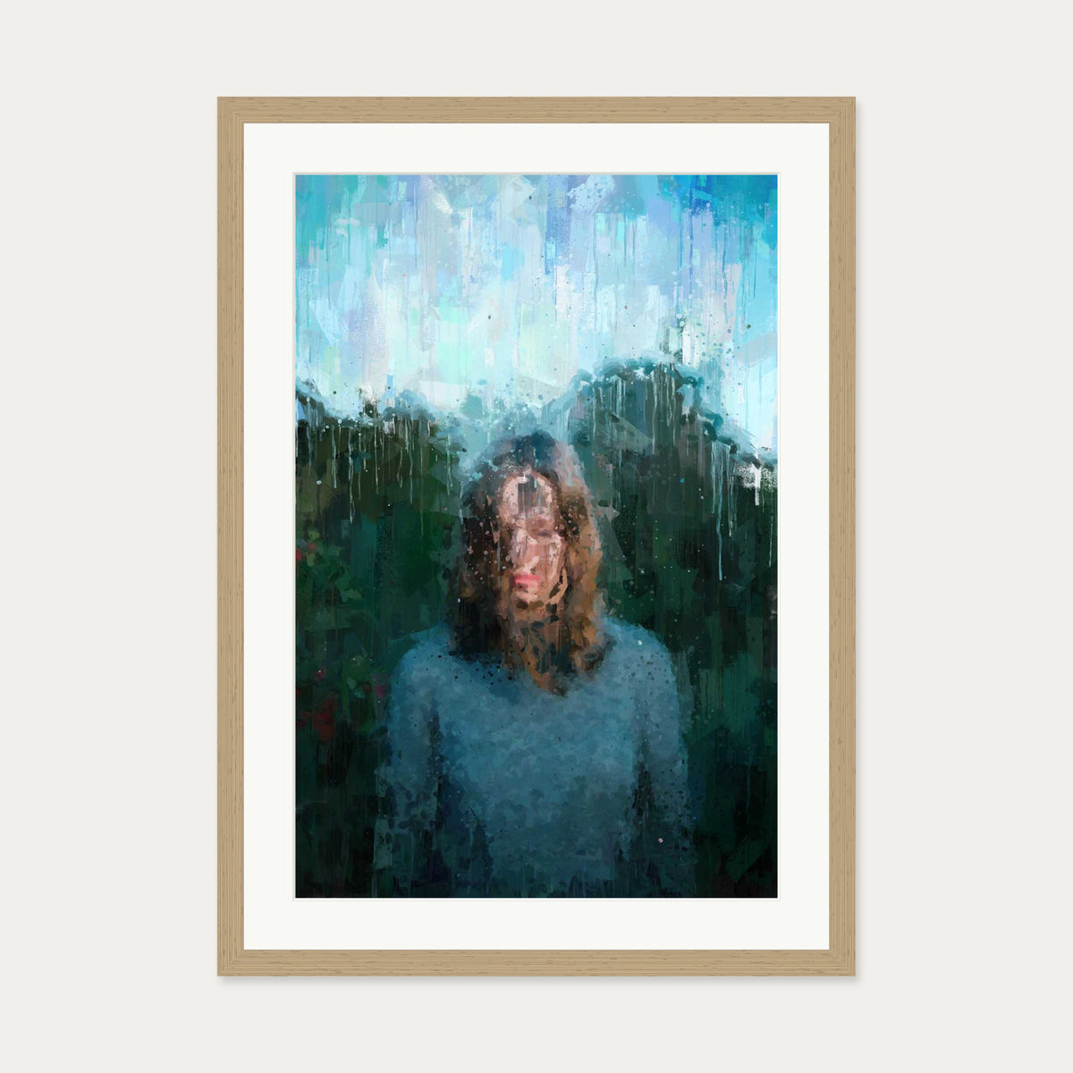 Portrait Of A Girl Art Print — 50 x 70 cm — Oak Frame