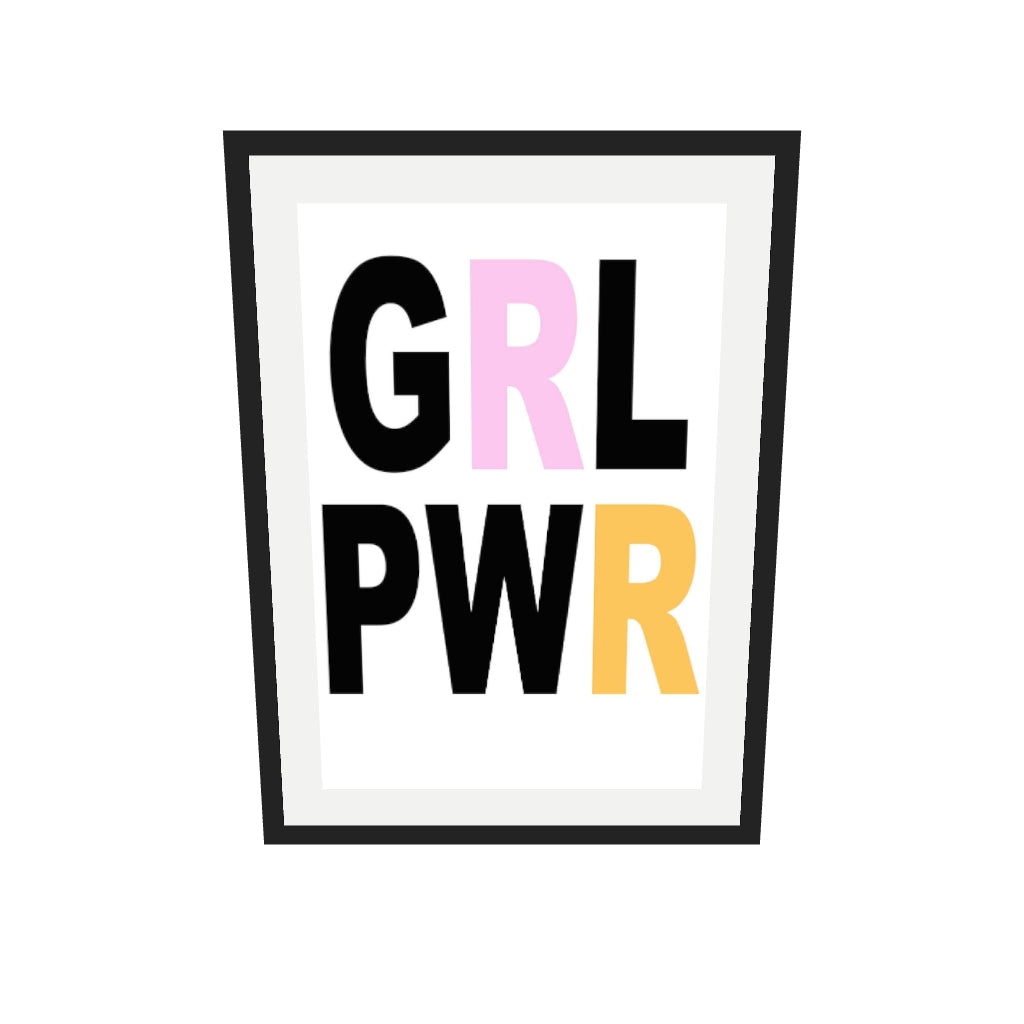 [ah-ar-v1:d1b9739eb5aa5f08a0857ff4] Girl Power GRL PWR Art Print — 50 x 70 cm, black frame (AR scale)
