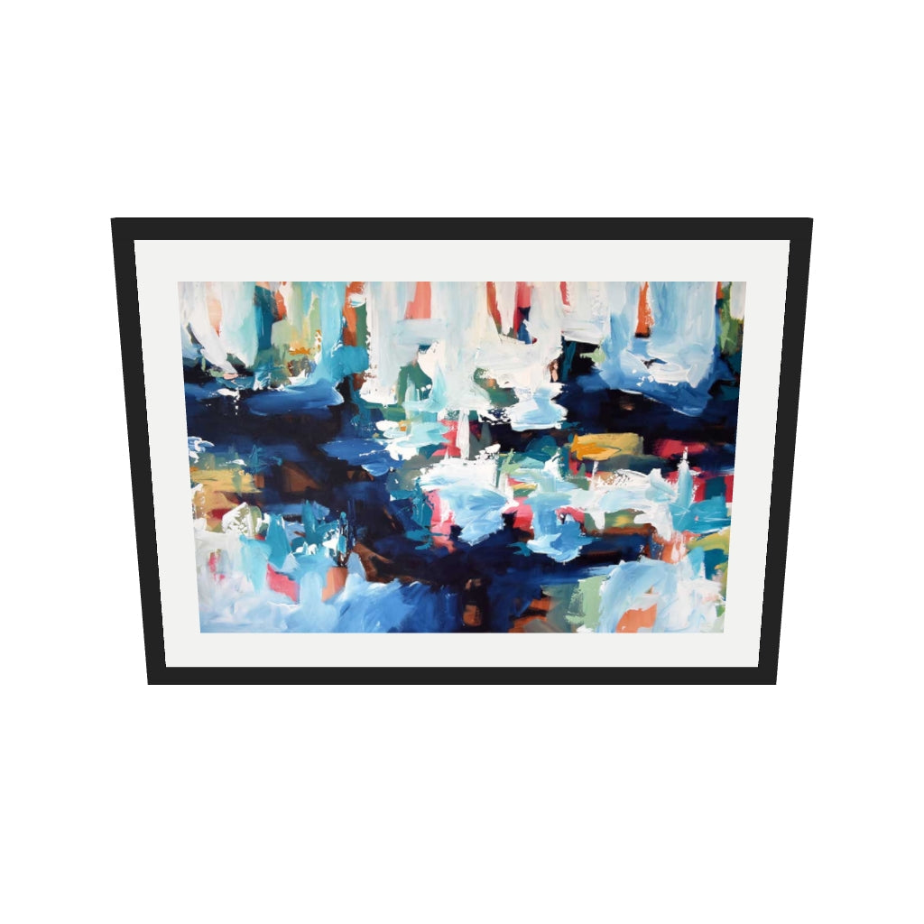 [ah-ar-v1:ed17f3dc9619a931081dd580] Abstract 345 Art Print — 50 x 70 cm, black frame (AR scale)