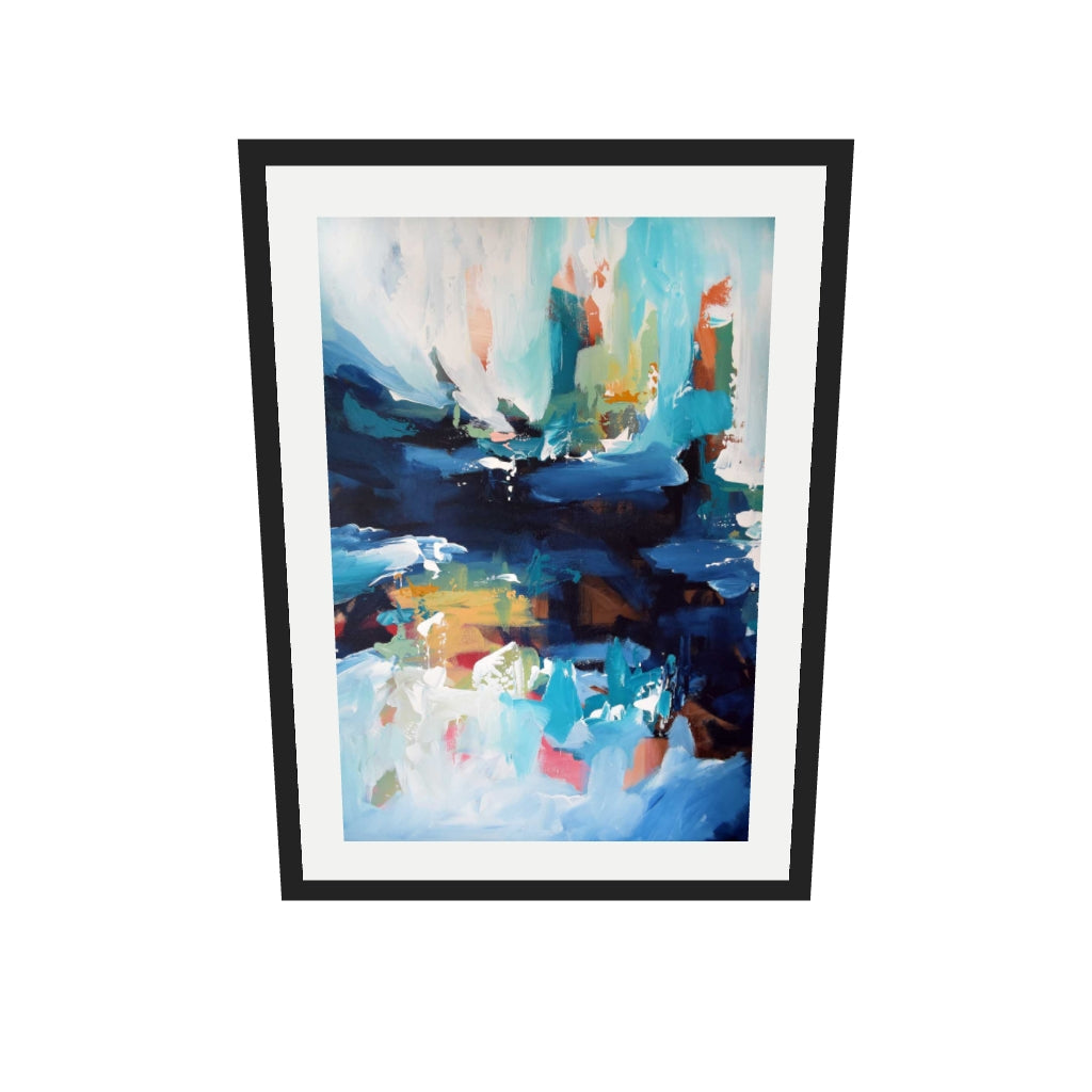 [ah-ar-v1:62bd4a2dcd54f1600b0cf33b] Abstract 346 Art Print — 50 x 70 cm, black frame (AR scale)