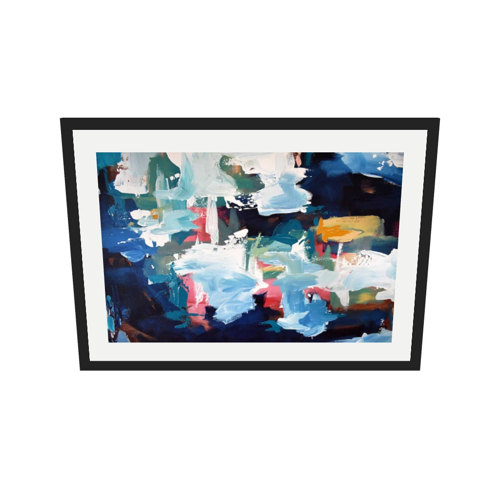 [ah-ar-v1:9897326b4337d974443bcb4b] Abstract 348 Art Print — 50 x 70 cm, black frame (AR scale)