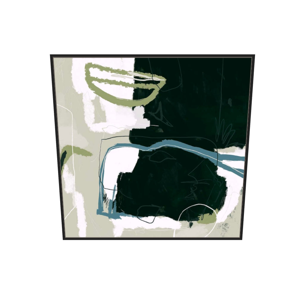 [ah-ar-v1:709b3b16009620971c53a9da] Soho Canvas Art — 100 x 100 cm, black frame (AR scale)