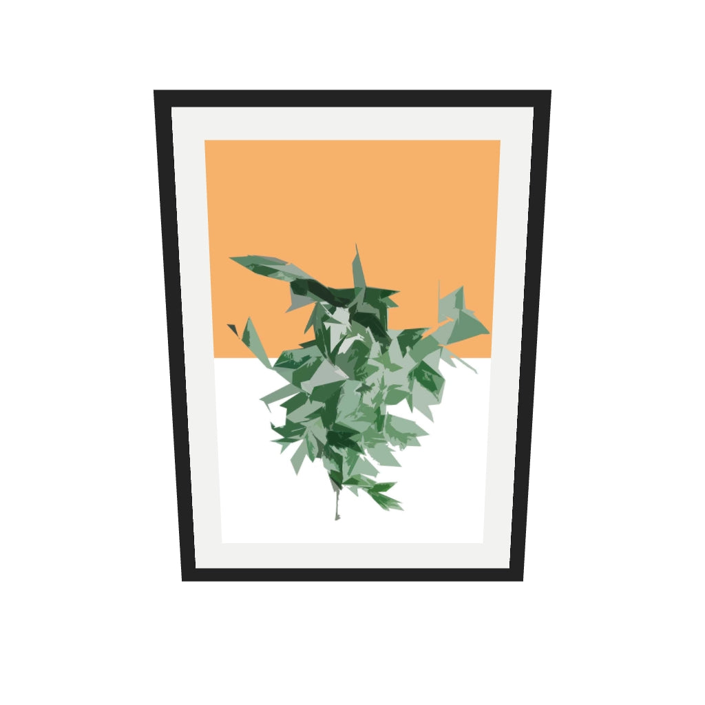 [ah-ar-v1:aa0974e96e1b6fc919b9c1ca] Green White Orange Art Print — 50 x 70 cm, black frame (AR scale)