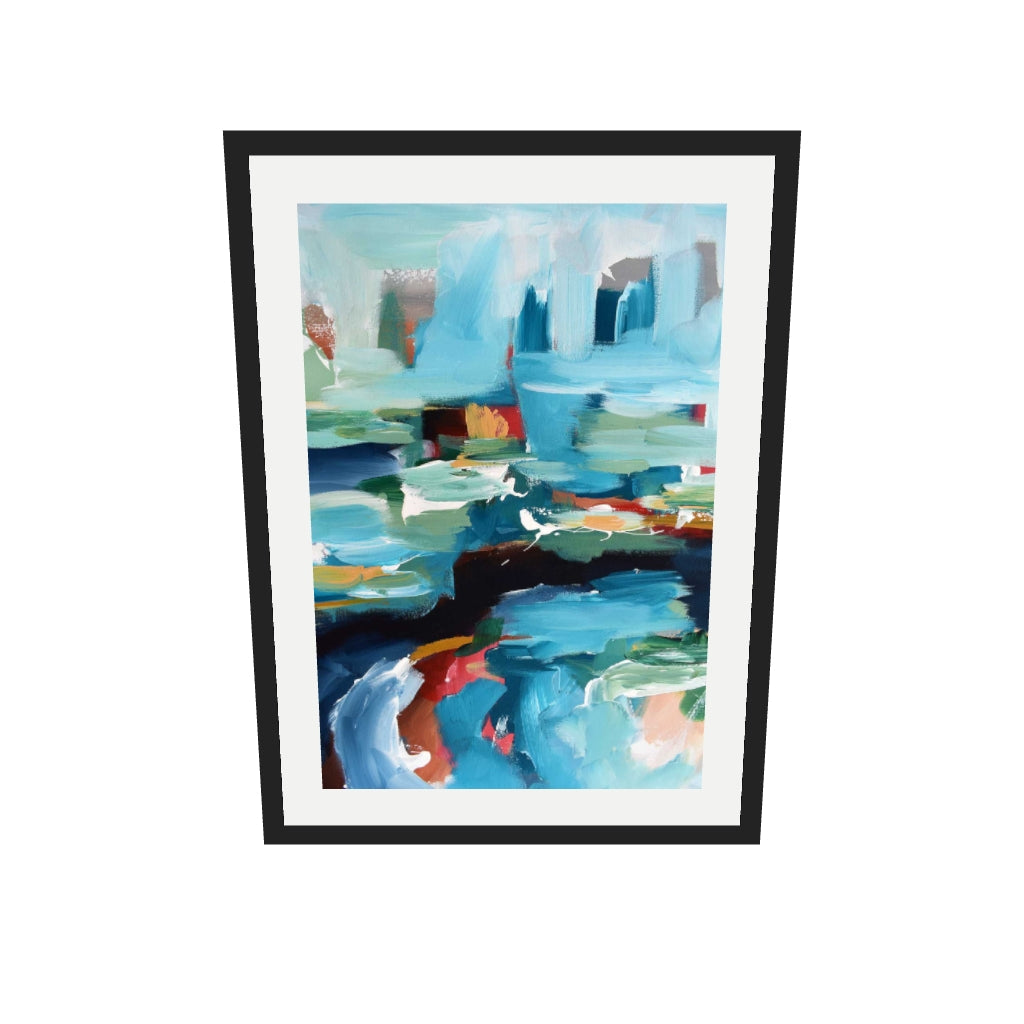 [ah-ar-v1:e8aadd710848d71d65ec6130] Abstract 353 Art Print — 50 x 70 cm, black frame (AR scale)