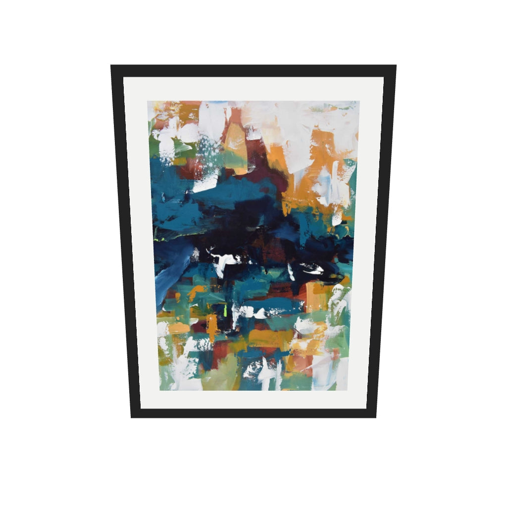 [ah-ar-v1:82e60bc8934ff750eb964521] Abstract 373 Art Print — 50 x 70 cm, black frame (AR scale)