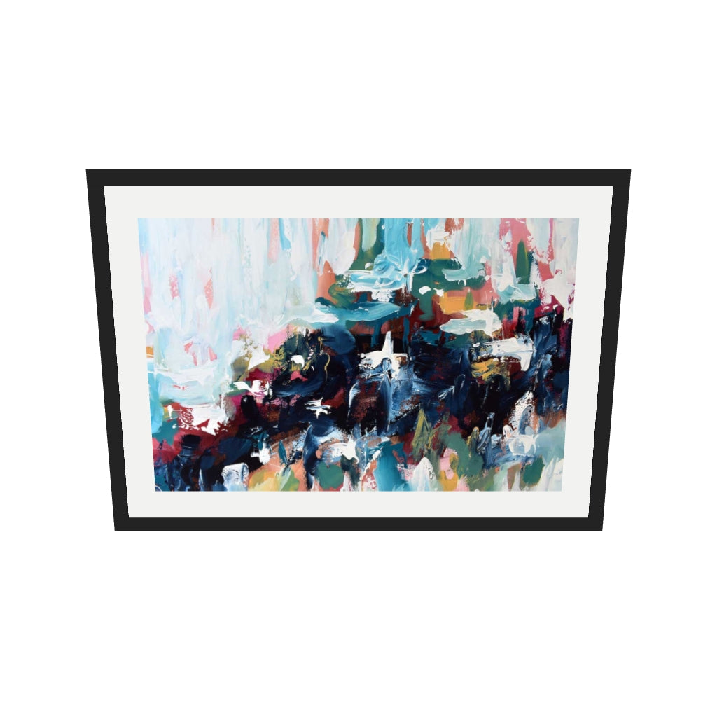 [ah-ar-v1:cb98f52661b63ec10803fed0] Abstract 377 Art Print — 50 x 70 cm, black frame (AR scale)