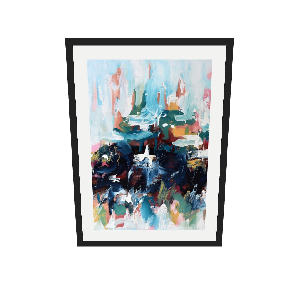 [ah-ar-v1:5b43d90a260c237df651b9bd] Abstract 379 Art Print — 50 x 70 cm, black frame (AR scale)