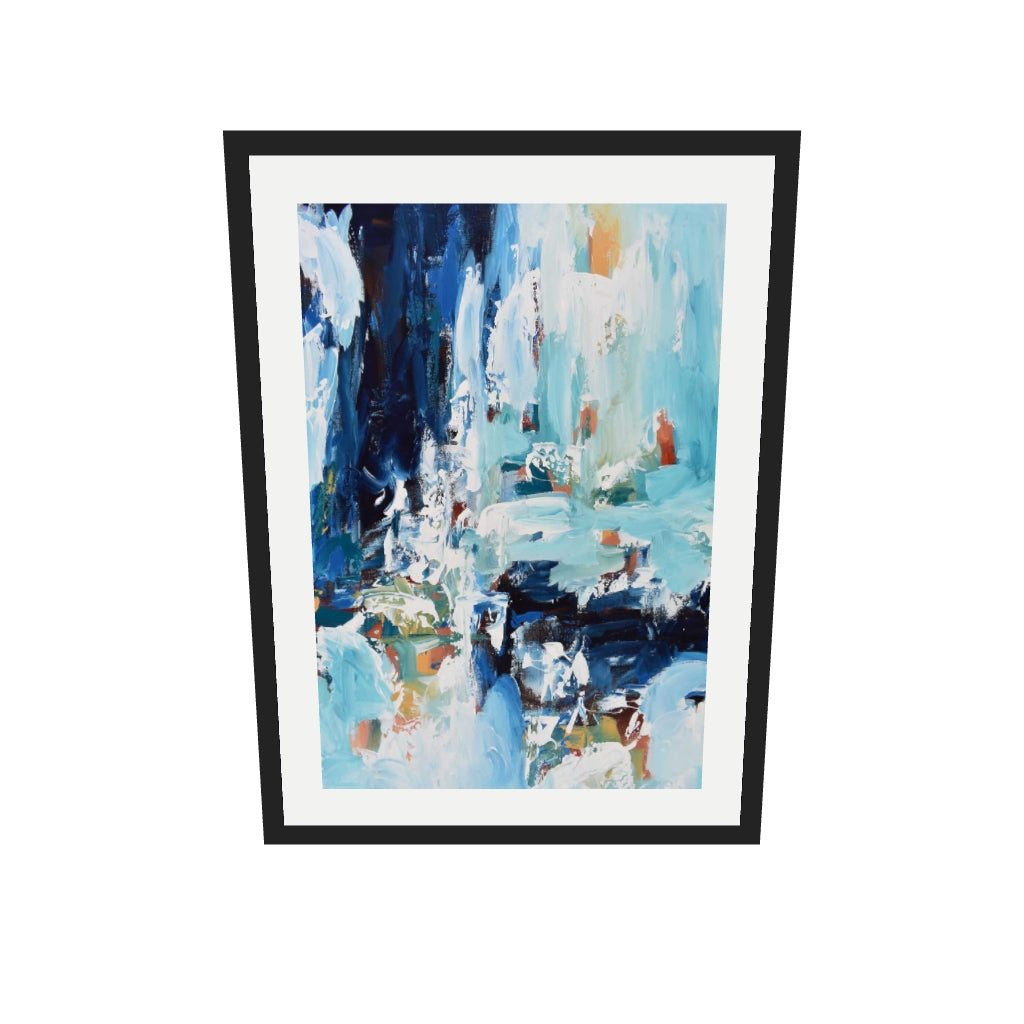 [ah-ar-v1:76c50ad18de1893216705eb6] Abstract 385 Art Print — 50 x 70 cm, black frame (AR scale)