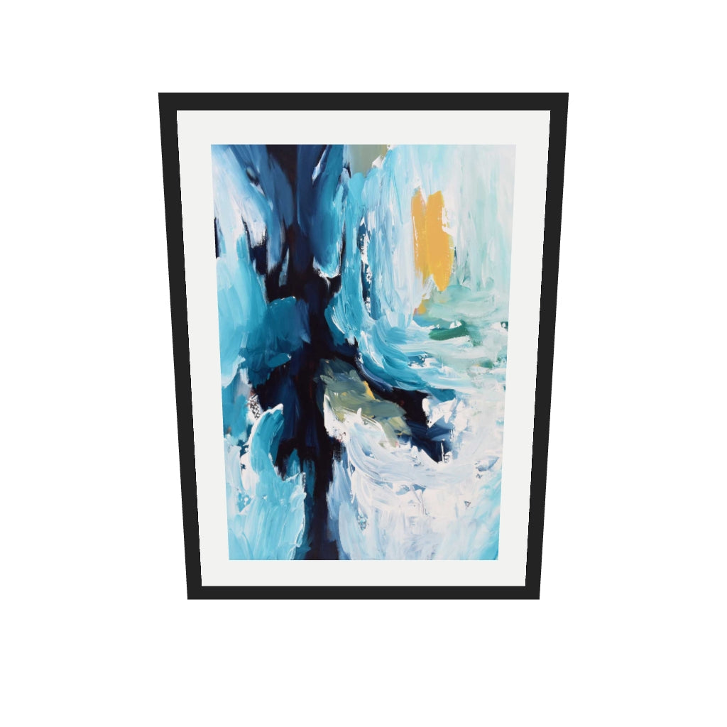 [ah-ar-v1:60277b6e88fb17fc1db6e6c8] Abstract 389 Art Print — 50 x 70 cm, black frame (AR scale)